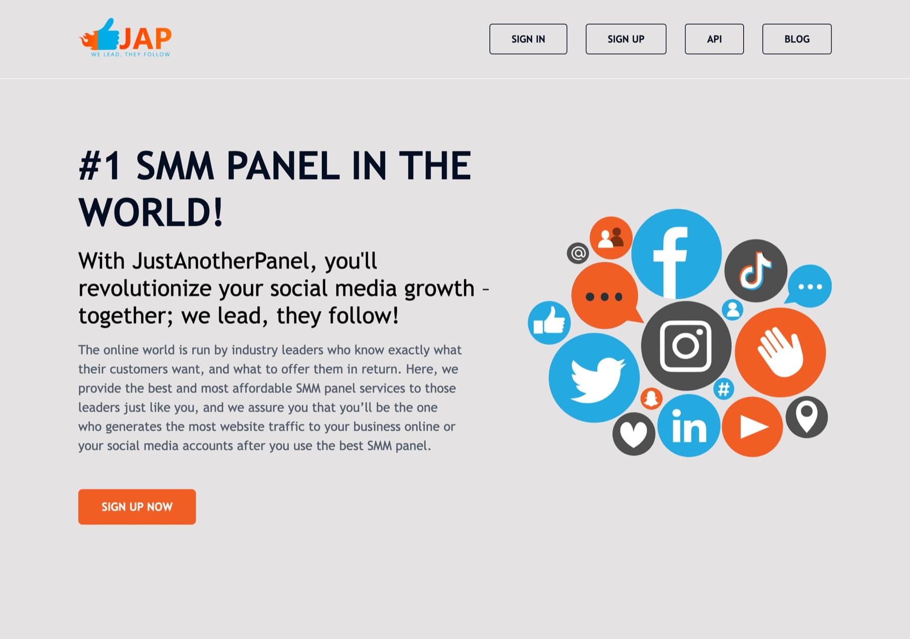 justanotherpanel.com homepage, captured 6 September 2026